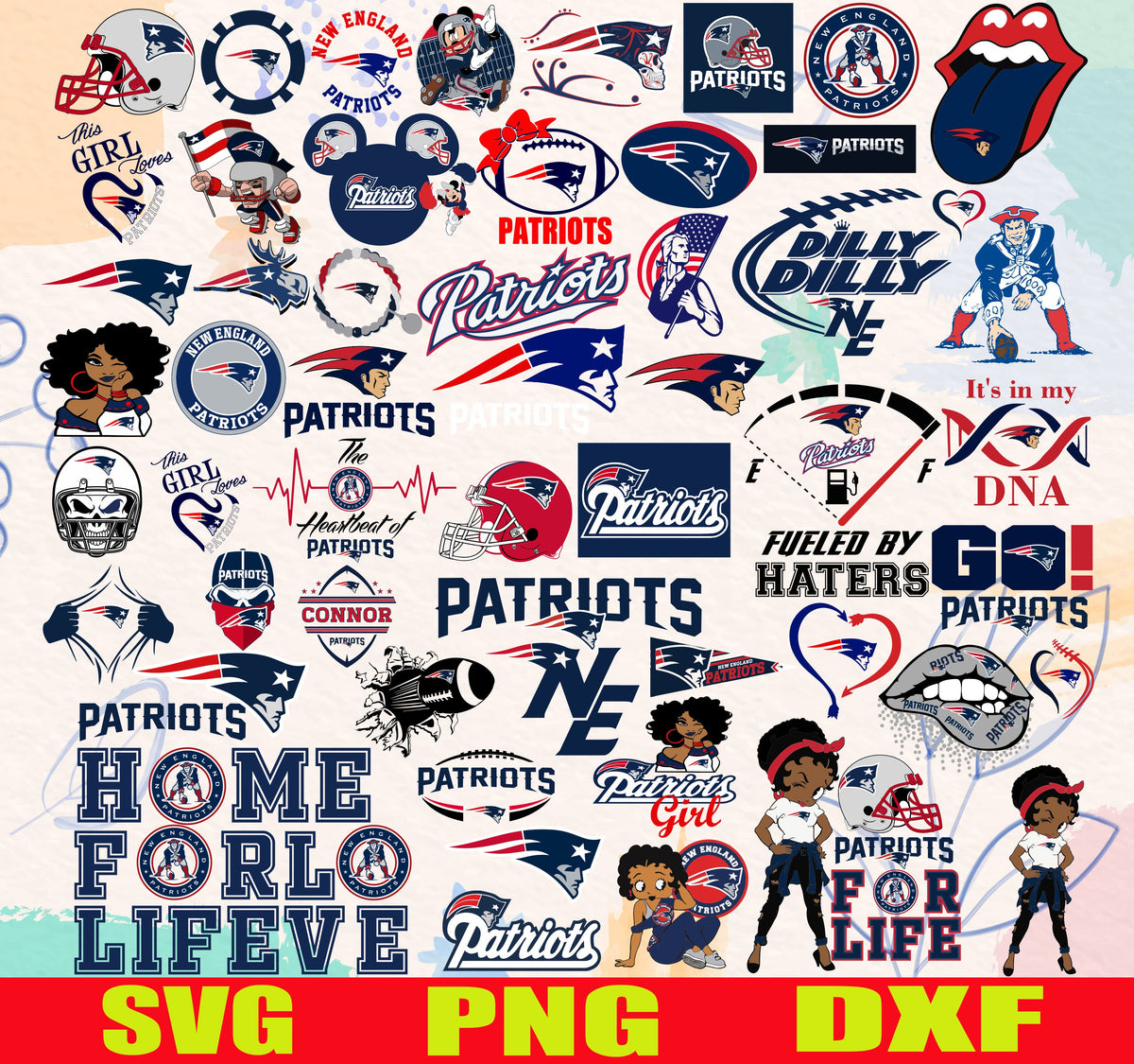 New England Patriots NFL Mega Bundle | SVG, PNG, DXF