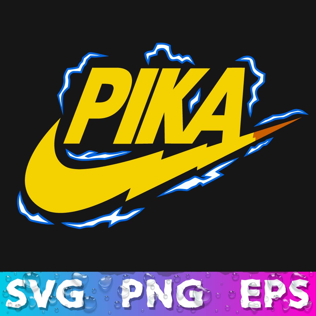 Nike Pikachu SVG, Pokemon Nike Swoosh, Pokemon x Nike, Nike Pikachu Cricut