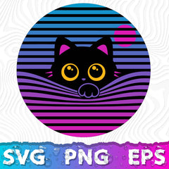 Black Cat Colorful Vibrant Gradient SVG