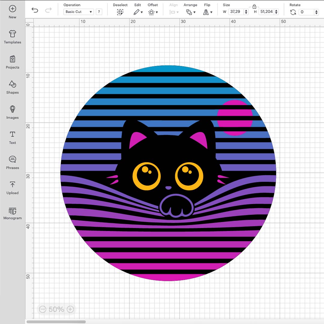 Black Cat Colorful Vibrant Gradient SVG