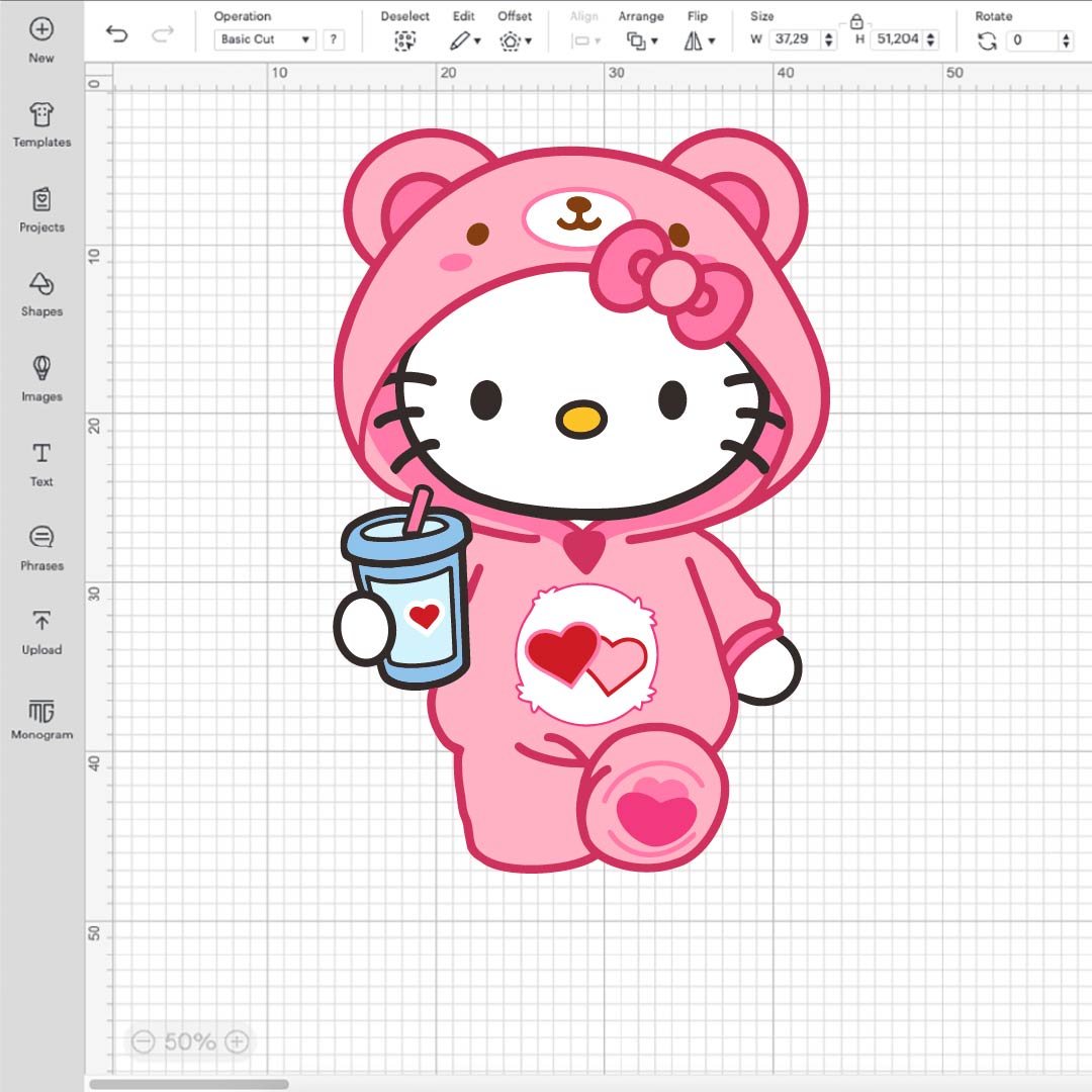 Hello Kitty Pink Bear Pajamas Graphic