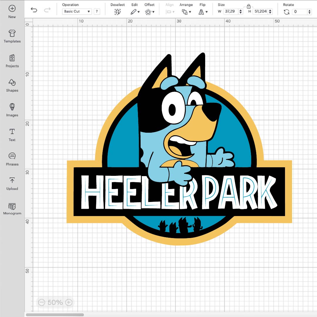 Bluey Dad Heeler Park Logo