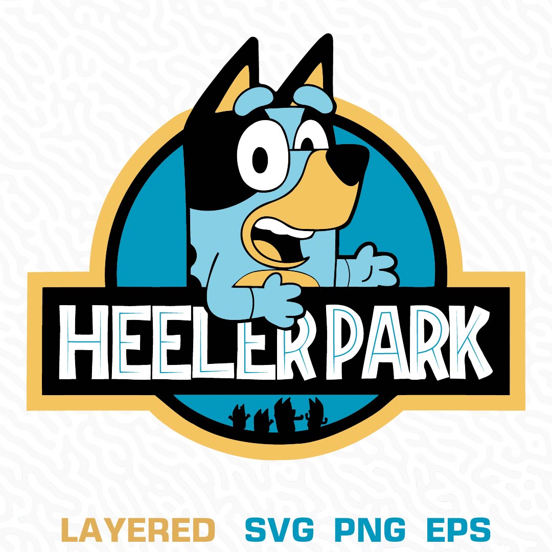 Bluey Dad Heeler Park Logo