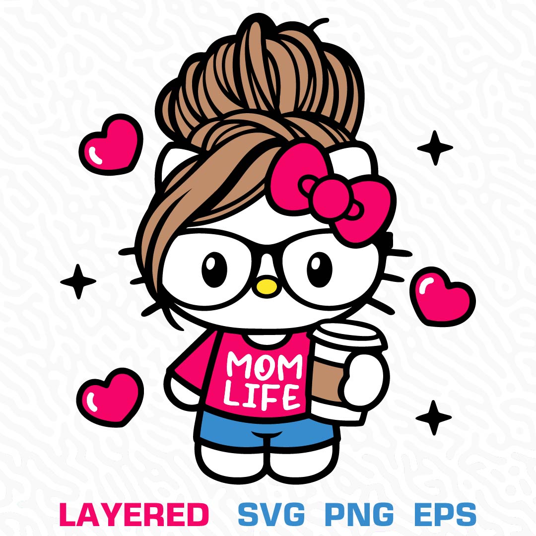 Hello Kitty Mom Hair Graphic