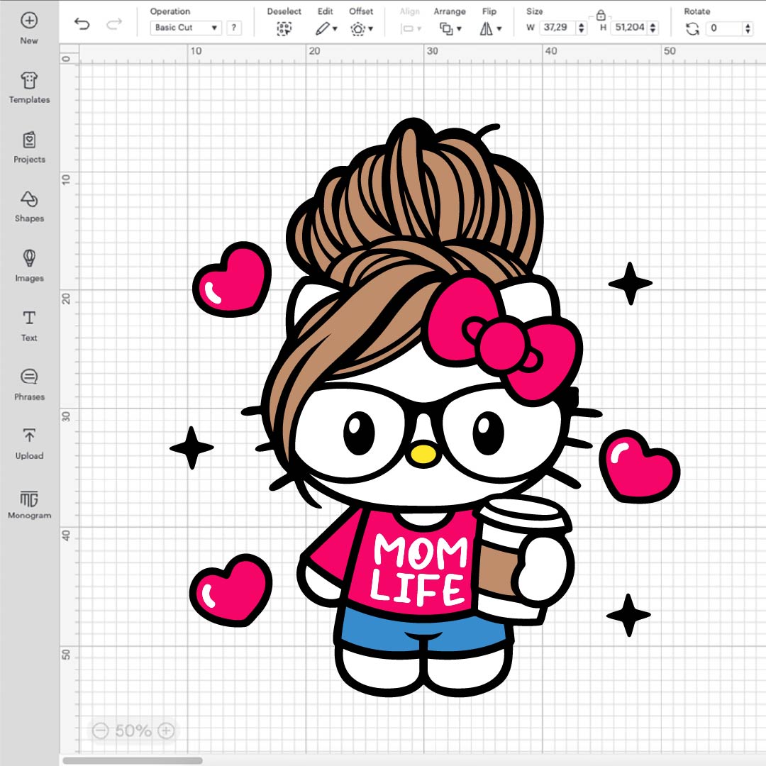 Hello Kitty Mom Hair Graphic