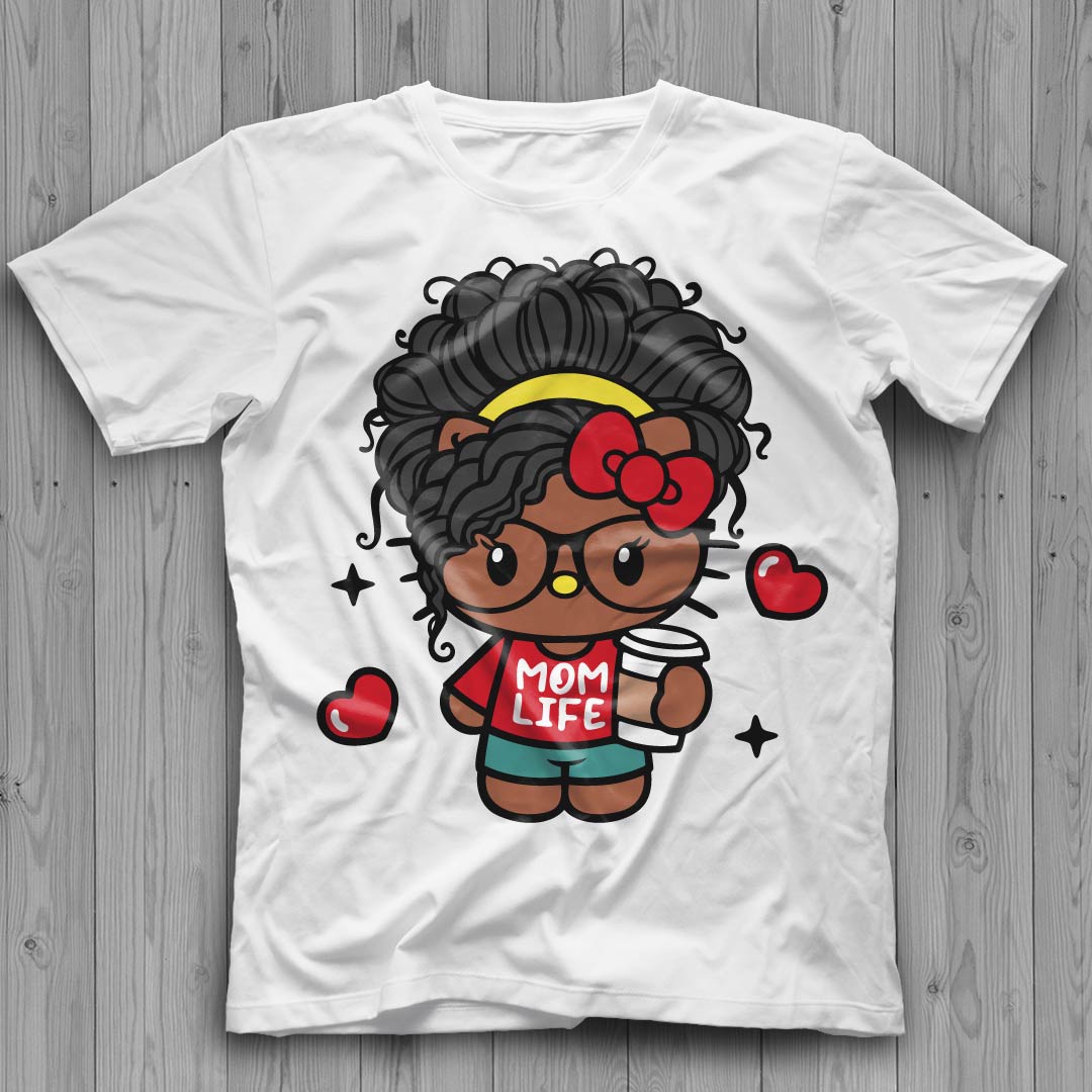 Hello Kitty Afro Mom SVG