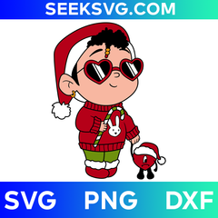 Baby Benito Christmas SVG | Bad Bunny Merry Christmas SVG with Santa Claus Design | Cricut & Silhouette Vector Cut Files for Holiday Crafts