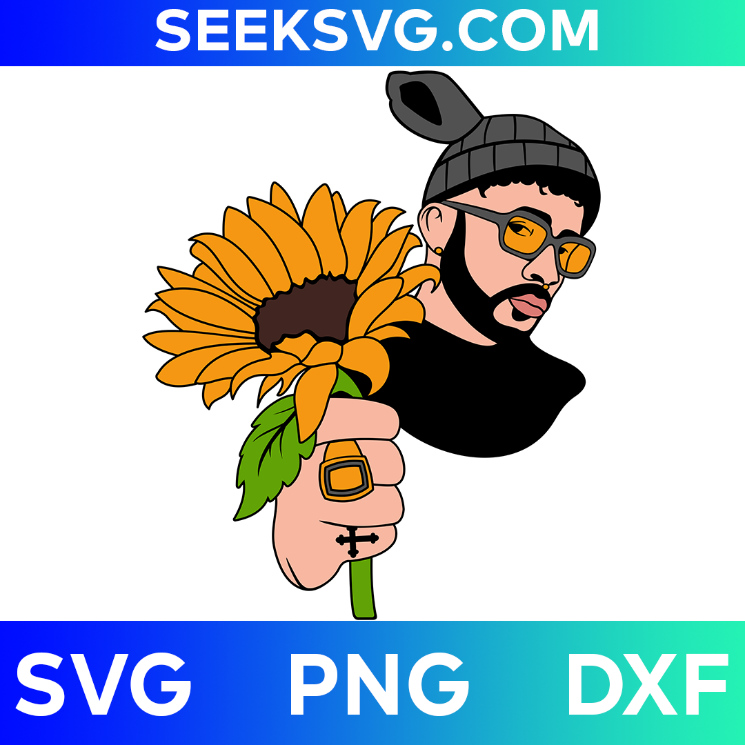 Bad Bunny Sunflower SVG | Yo Perreo Sola SVG | El Conejo Malo SVG | Bad Bunny Logo Design for Cricut and Silhouette Vector Cut Files