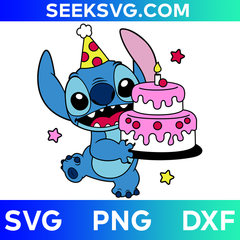 Birthday Cake Stitch SVG | Happy Birthday Disney SVG for Cricut & Silhouette