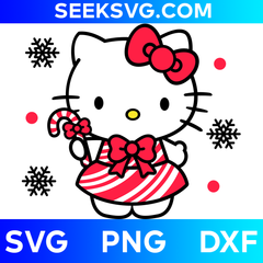 Hello Kitty Candy Cane | SVG, PNG, DXF