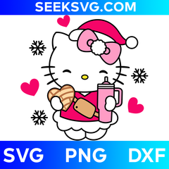 Hello Kitty Christmas Concha | SVG, PNG, DXF