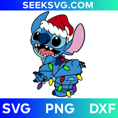 Christmas Lights Stitch SVG | Lilo & Stitch Holiday SVG for Cricut & Silhouette