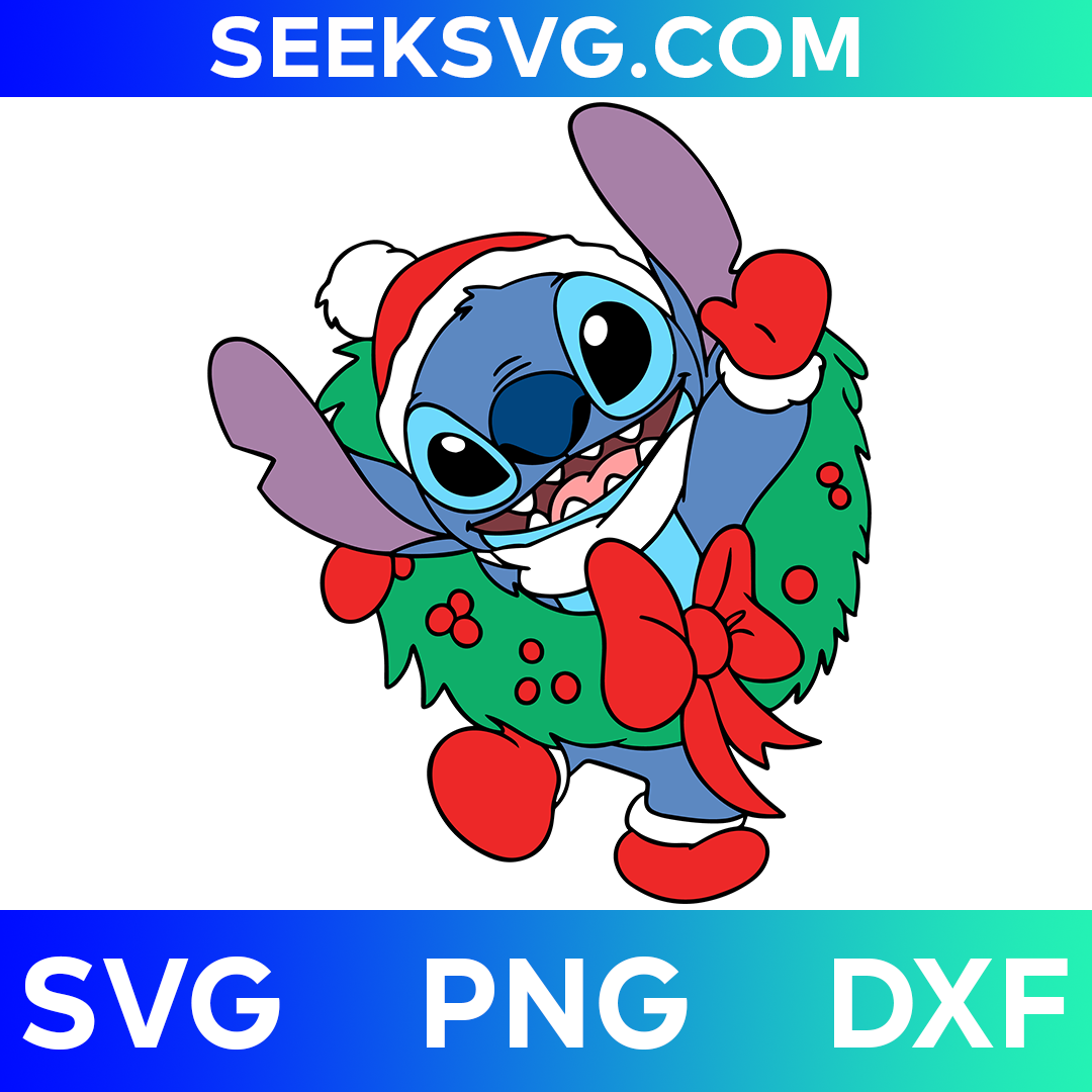 Christmas Wreath Stitch SVG | Disney Christmas SVG | Santa Claus Inspired Cut File for Cricut & Silhouette