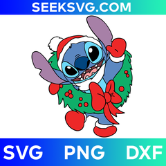 Christmas Wreath Stitch SVG | Disney Christmas SVG | Santa Claus Inspired Cut File for Cricut & Silhouette