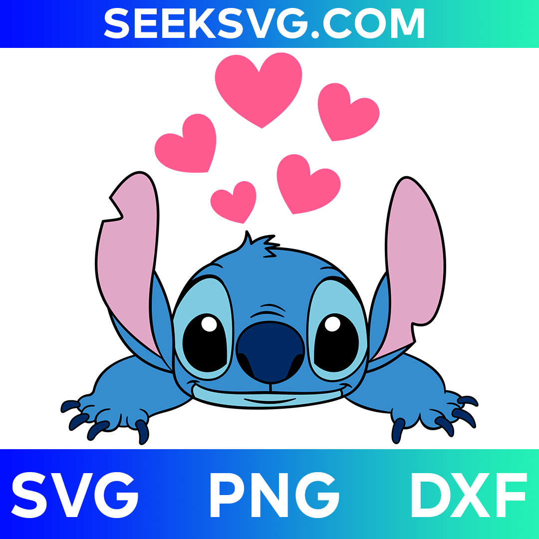 Cute Heart Stitch SVG | Lilo & Stitch SVG | Cricut & Silhouette Vector Cut File