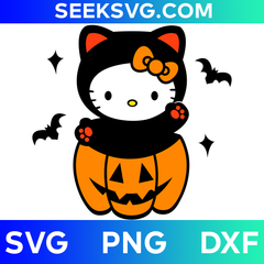 Hello Kitty Black Cat | SVG, PNG, DXF