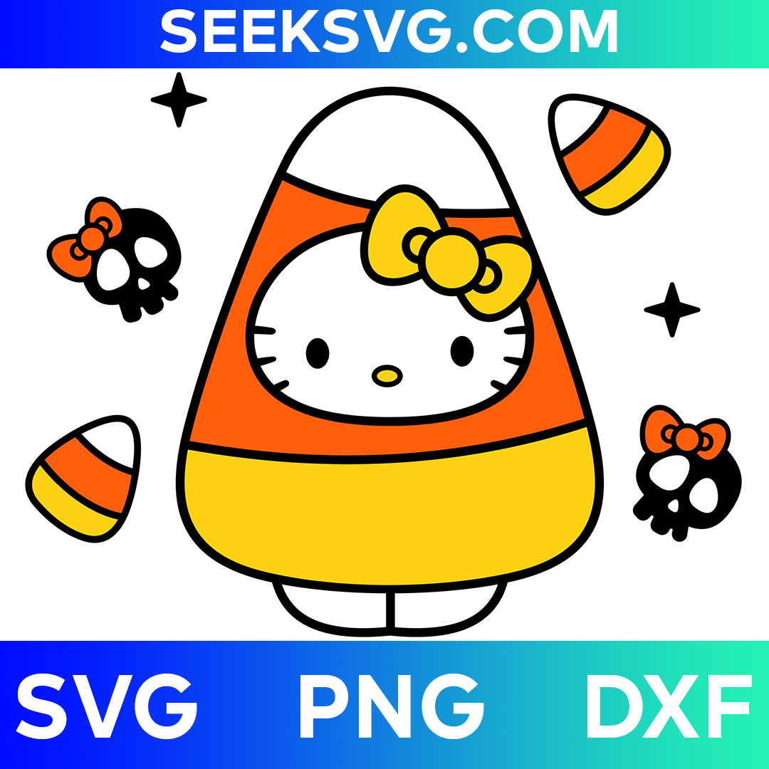 Hello Kitty Candy Corn | SVG, PNG, DXF