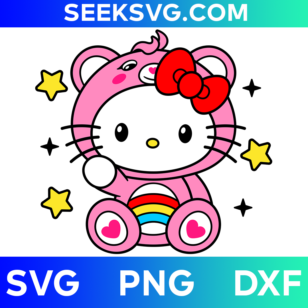 Hello Kitty Care Bear | SVG, PNG, DXF