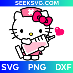 Hello Kitty Nurse SVG | Kawaii Medical Sanrio SVG for Cricut & Silhouette | Vector Cut Files for Crafting