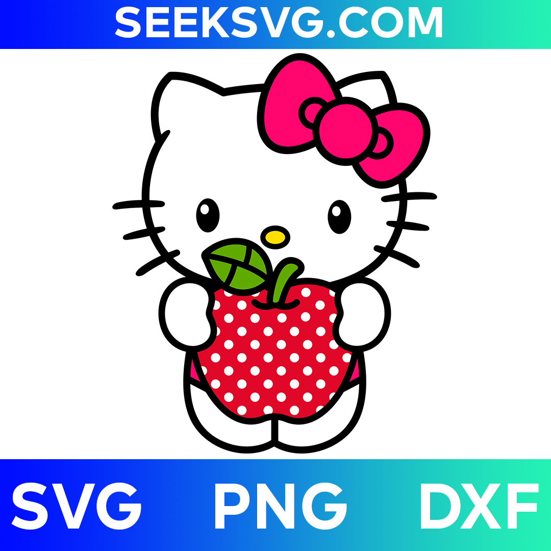 Hello Kitty Apple SVG | Kawaii Sanrio Hello Kitty SVG for Cricut & Silhouette | High-Quality Vector Cut Files for Crafting