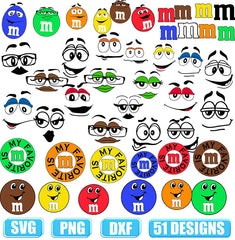 M&M SVG Faces Bundle