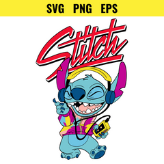 Stitch Dancing with Headphones and a Walkman