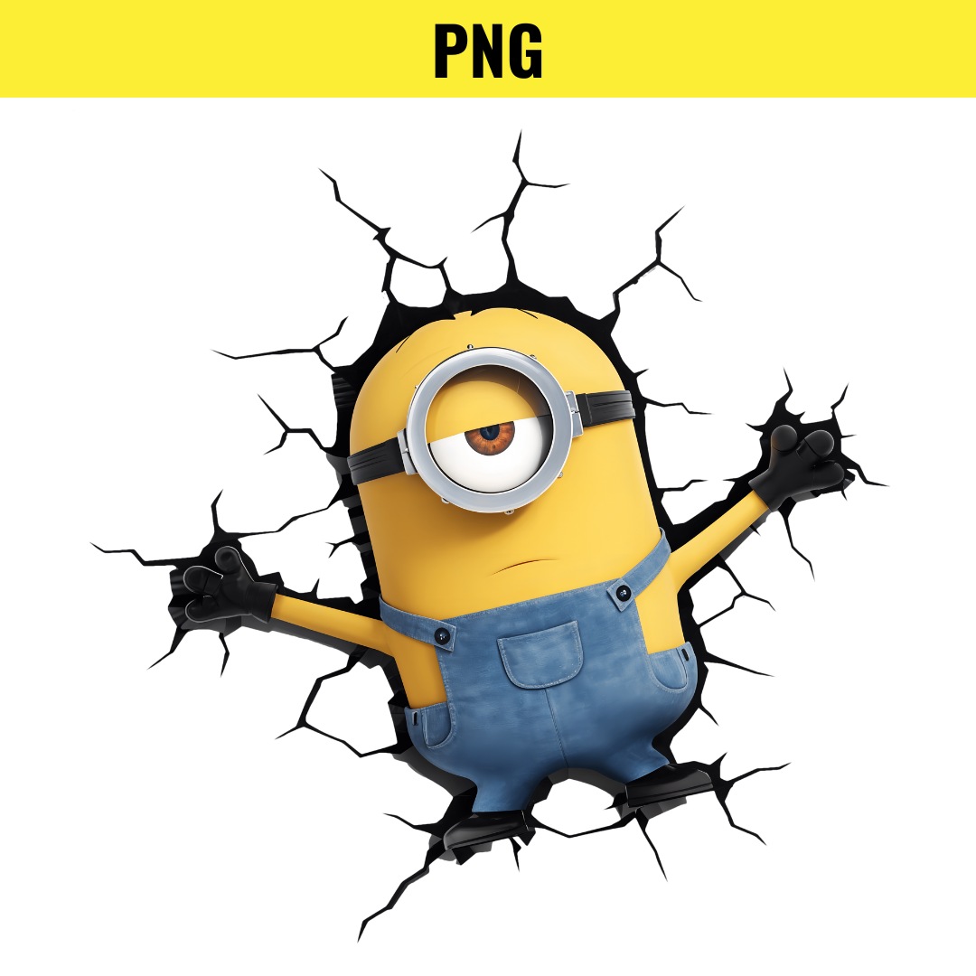 Minion Breaking Through Wall PNG