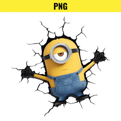 Minion Breaking Through Wall PNG