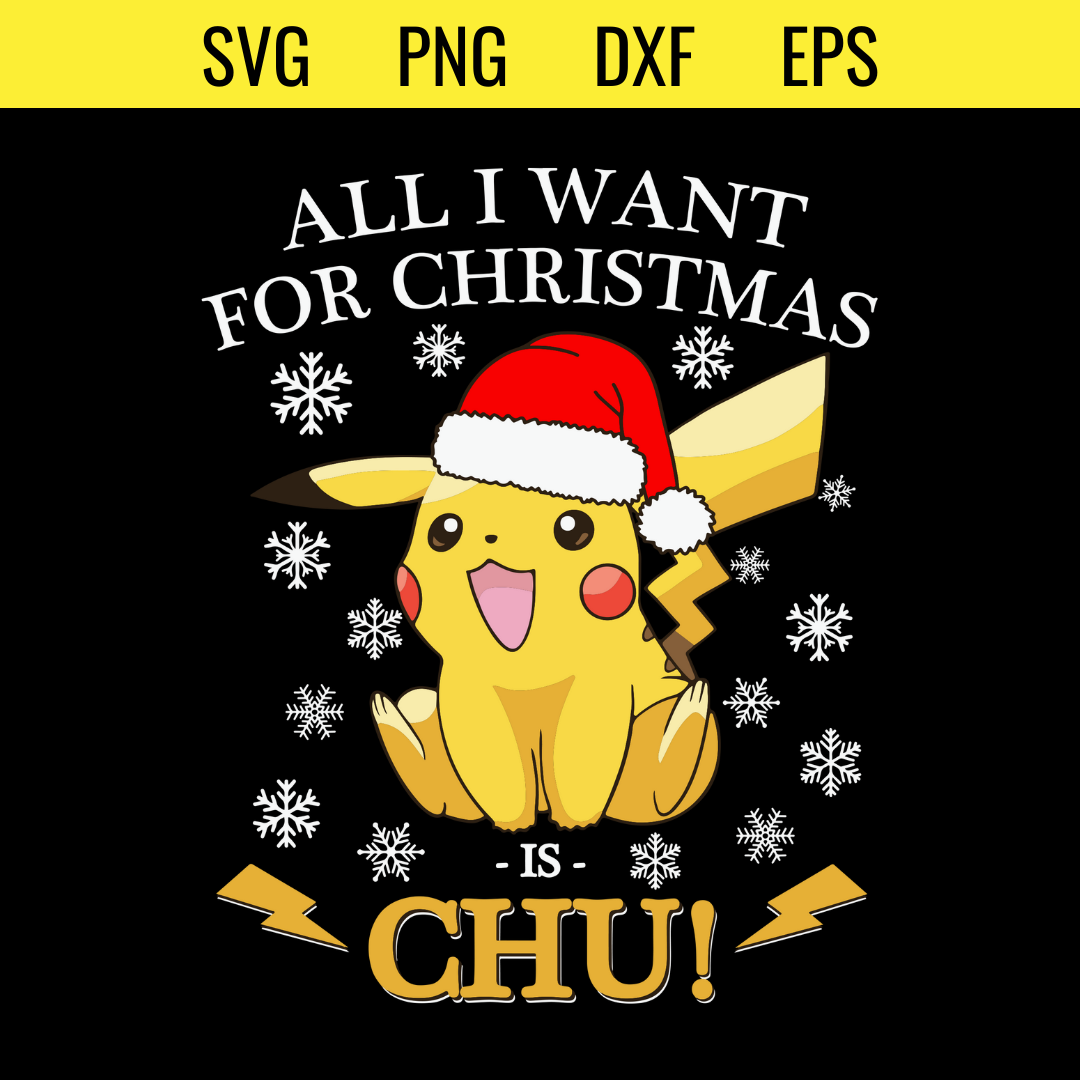 Pikachu All I Want for Christmas Graphic