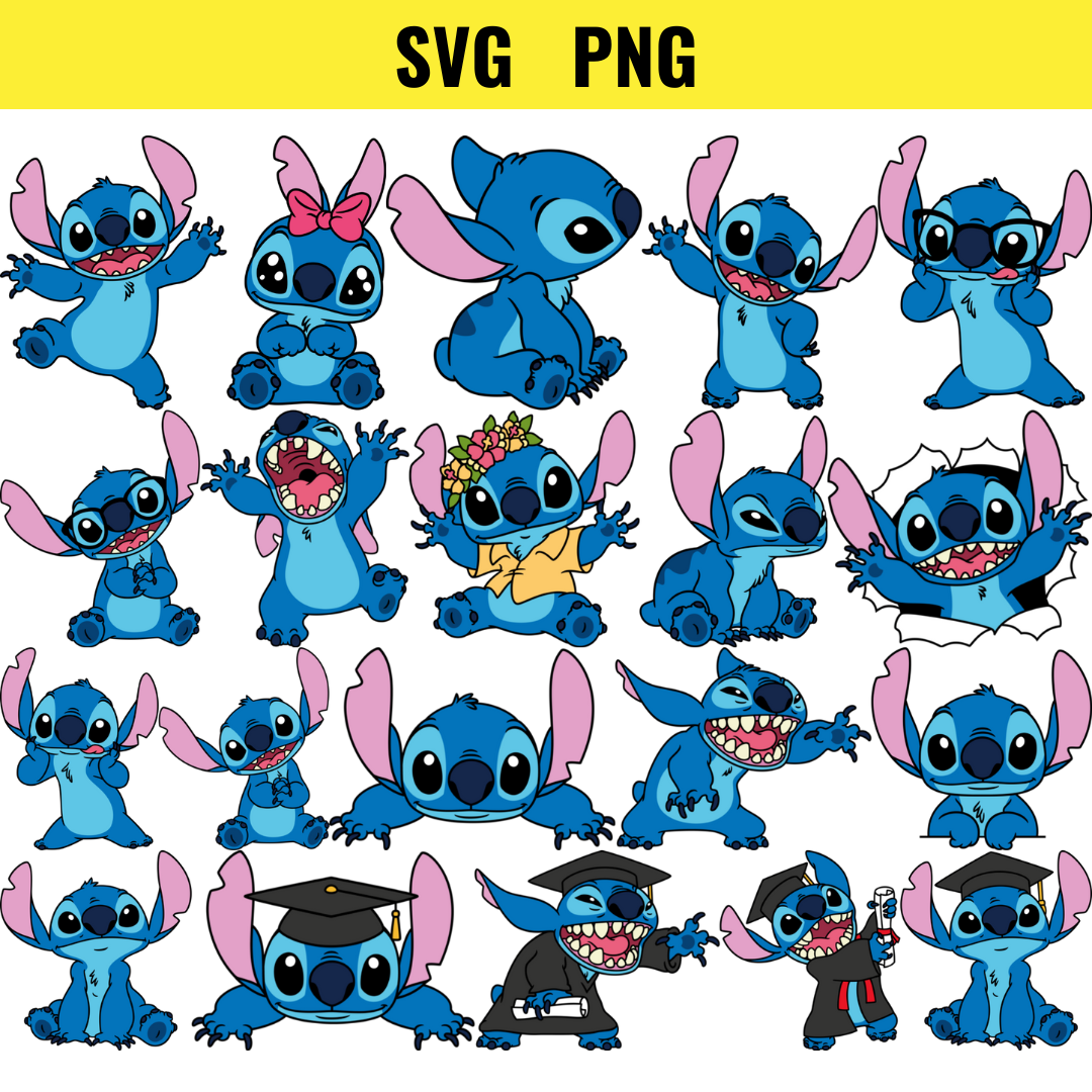 Stitch Graduation SVG Bundle