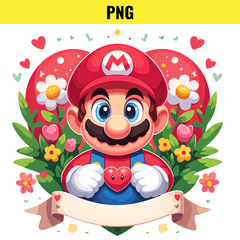 Mario's Heartfelt Greeting PNG