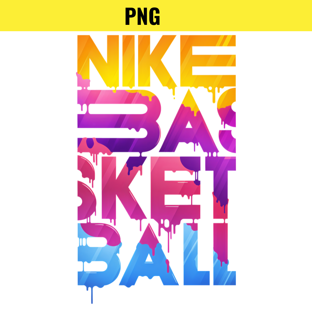 Nike Vibrant Basketball Text Art