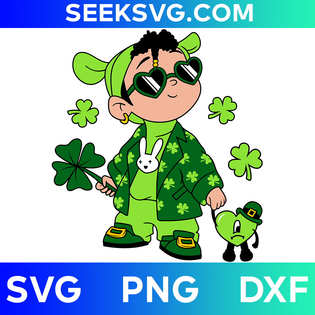 St. Patrick’s Day Baby Benito SVG | Lucky Bad Bunny SVG for Cricut & Silhouette | High-Quality Vector Cut Files for St. Patrick’s Day Crafting Projects