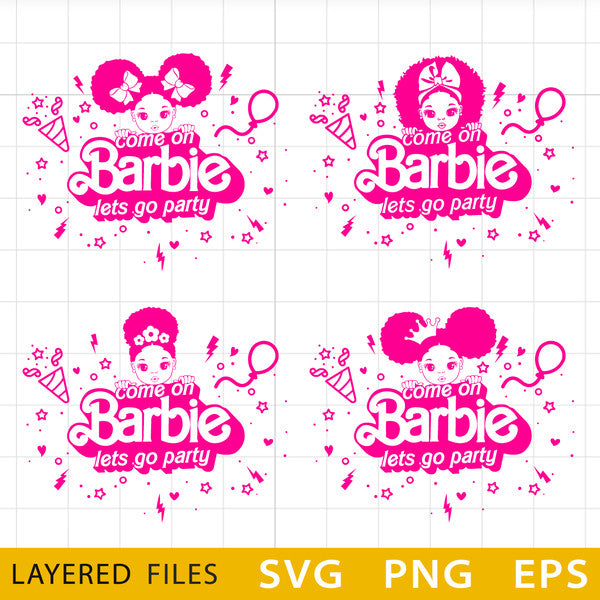 Kids Barbie Party SVG Bundle