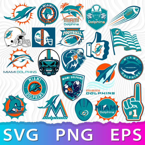 Miami Dolphins NFL Bundle | SVG, EPS, PNG