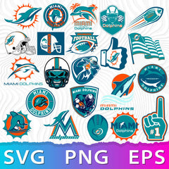 Miami Dolphins NFL Bundle | SVG, EPS, PNG