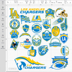 Los Angeles Chargers NFL Bundle | SVG, EPS, PNG