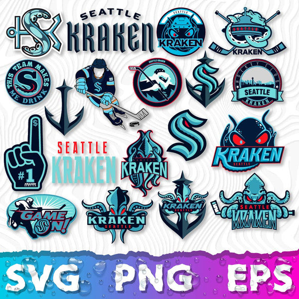 Seattle Kraken Logo Bundle | SVG, EPS, PNG