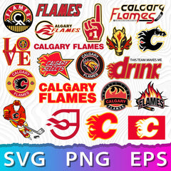 Calgary Flames Logo Bundle | SVG, EPS, PNG