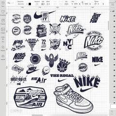 Nike Logo Bundle SVG, Nike Cricut file, Cut files, Layered digital vector file, Digital download, Decor, Decal