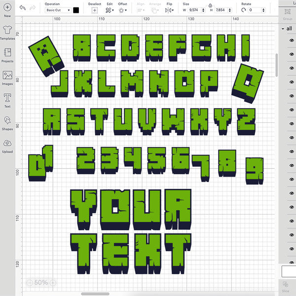 Minecraft 3D Alphabet SVG, Minecraft Font Cricut, Minecraft text font, Minecraft party, Minecraft Birthday