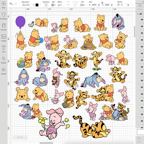 Winnie the Pooh Bundle SVG, Baby Pooh SVG, pooh svg, Piglet svg, Tigger svg, Eeyore svg, Winnie the Pooh Birthday