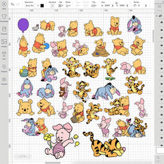 Winnie the Pooh Bundle SVG, Baby Pooh SVG, pooh svg, Piglet svg, Tigger svg, Eeyore svg, Winnie the Pooh Birthday