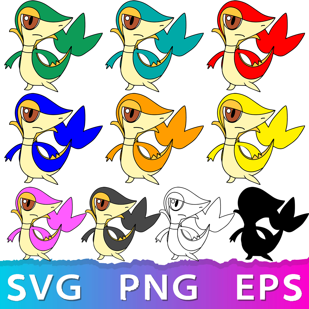 Pokémon Snivy Bundle| SVG, EPS, PNG