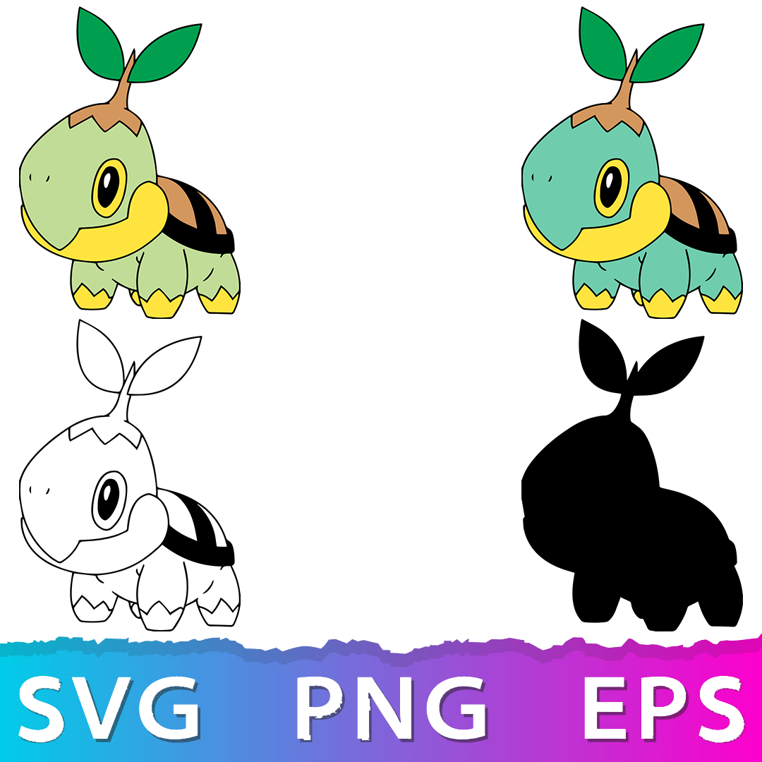 Pokémon Turtwig Bundle | SVG, EPS, PNG